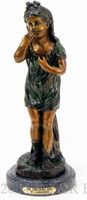 391 Girl Throwing Kiss by Lebaiser- Bronze Sculpture