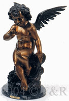 416 Angel With Wings Bronze Sculpture by Houdon