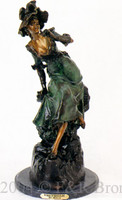 430 Woman With Binoculars Bronze Sculpture by Holla