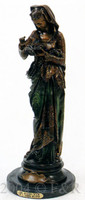 366 Girl Reading Book Bronze Sculpture by Belleuse