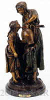 408 Mother & Daughter Bronze Statue by Carlier