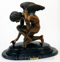  412 Butterfly Cupid Bronze Statue by Inhalbert
