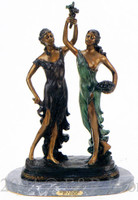 380 Sisters with Flowers Bronze Sculpture by Paul Dubois