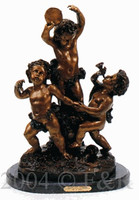 405 Dancing Cupids Bronze Statue by L. Livi