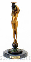  418 Female Candlestick by McCartan- Bronze Sculpture