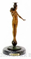 419 Jumbo Male Candlestick by McCartan- Bronze Sculpture 