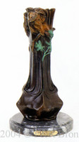 424 Faces Vase Bronze Sculpture by T. Loran