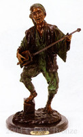 179 Japanese with Mandolin Bronze Sculpture by Bouret