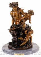 346 Female Satyr Group Bronze Sculpture by Clodion