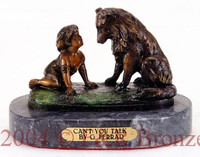 349 Can't You Talk Bronze Sculpture by G. Ferrad