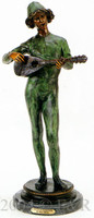 440 Chanteur Florentine Bronze Sculpture by Paul Dubois