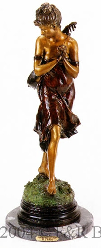 459 Mandolin On Back by Auguste Moreau Bronze Statue