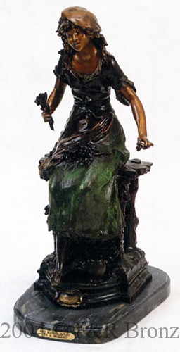 462 Red Riding Hood by Auguste Moreau Bronze Statue