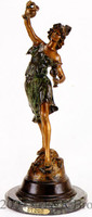 471 Wine Dancer by Auguste Moreau  Bronze Sculpture