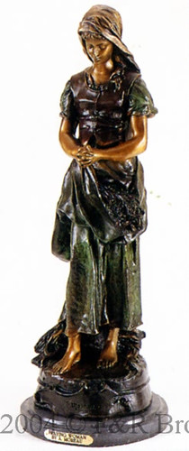 472 Praying Woman Bronze Statue