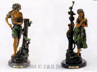 492 Les Amants bronze boy by Auguste Moreau