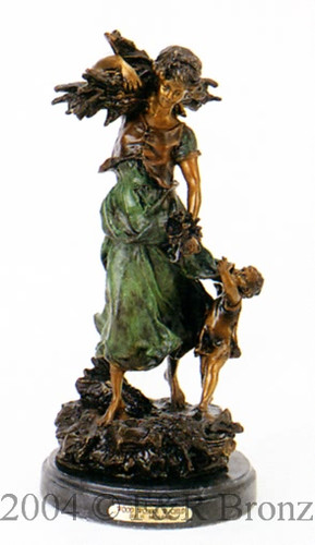519 Wood Woman With Child by Auguste Moreau