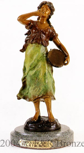 524 Bronze Tambourine Girl
