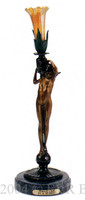 553 Female Candlestick Lamp by Auguste Moreau

