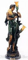 556 Flower Girl Lamp by Auguste Moreau