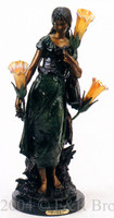557 Standing Mandolin Woman Lamp by Auguste Moreau 
