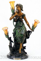 560 Seated Woman On Tree Lamp by Auguste Moreau