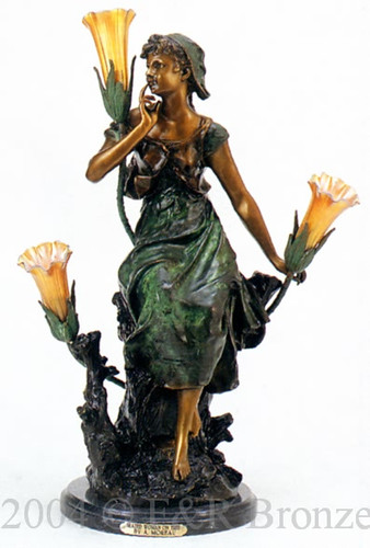 560 Seated Woman On Tree Lamp by Auguste Moreau