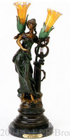 561 Harp Girl Lamp by Auguste Moreau
