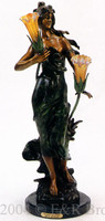 564 Woman In Wind Lamp by Auguste Moreau