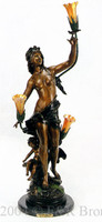 566 Turbaned Bird Girl Lamp by Auguste Moreau