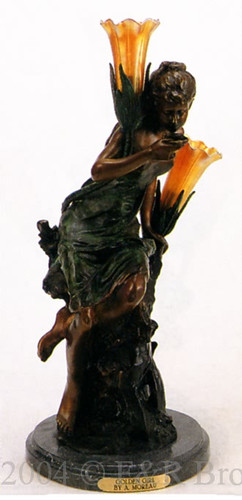 570 Golden Girl Lamp by Auguste Moreau