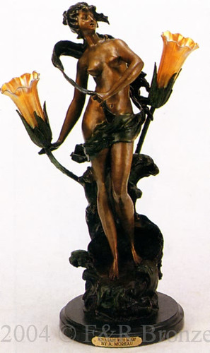 573 Nova Lady With Scarf Lamp by Auguste Moreau