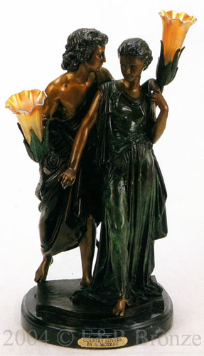 577 Country Lovers Lamp by Auguste Moreau
