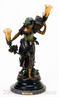 578 Woman With Rooster Lamp by Auguste Moreau 
