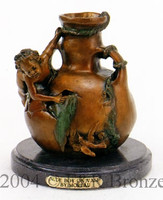 613 Nude Boy On Vase Lamp by Auguste Moreau