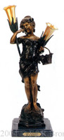 618 Girl With Basket Lamp by Auguste Moreau