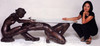 722 Nude Boy & Girl Table With Glass by Barbedinne
