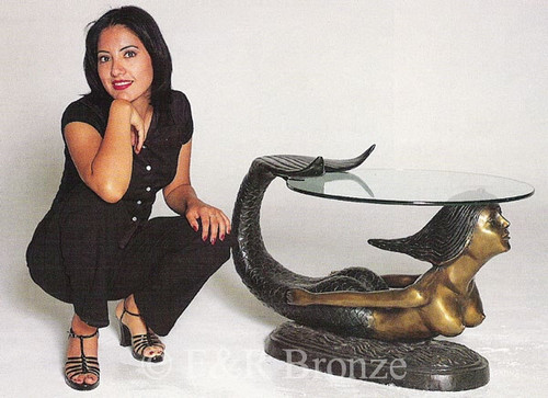 730 Large Mermaid Table with Glass by Marina
