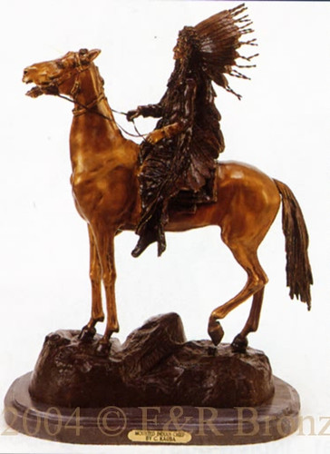 074 Mounted Indian Chief by Carl Kauba