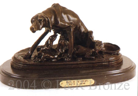 105 Bitch With Pups by Pierre Jules Mene

