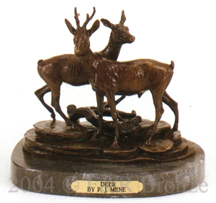 100 Deers Bronze Statue by Pierre Jules Mene 
