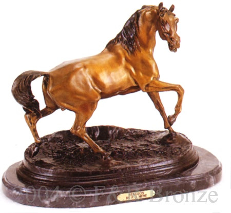 085 Stallion Bronze Statue by Pierre Jules Mene
