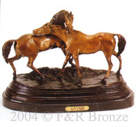 086  L'Accolade Bronze Statue by Pierre Jules Mene
