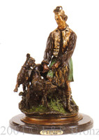 090 Scottish Hunter With Hounds Bronze Statue by Pierre Jules Mene