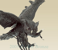 116 Monumental Owl Bronze Statue by Moigniez
