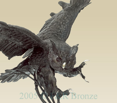 116 Monumental Owl Bronze Statue by Moigniez
