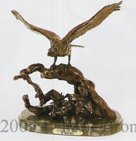 119 Eagle On Tree Bronze Statue by Jules Moigniez