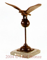120 Eagle On Ball Bronze Statue by Jules Moigniez