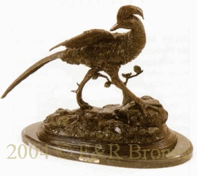 122 Golden Pheasant Bronze Statue by Jules Moigniez