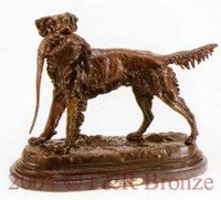 123 Setter With Bird Bronze Statue by Jules Moigniez
